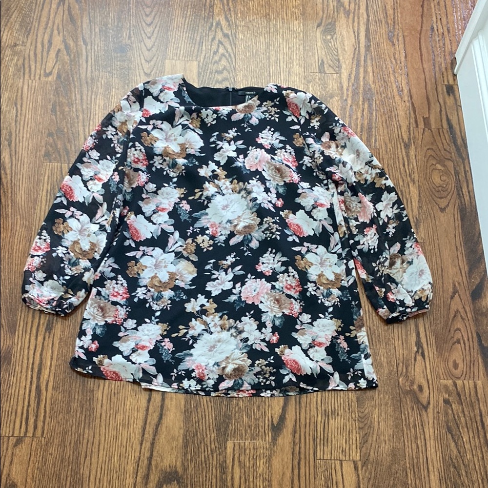 Floral Black Women's Mini Dress